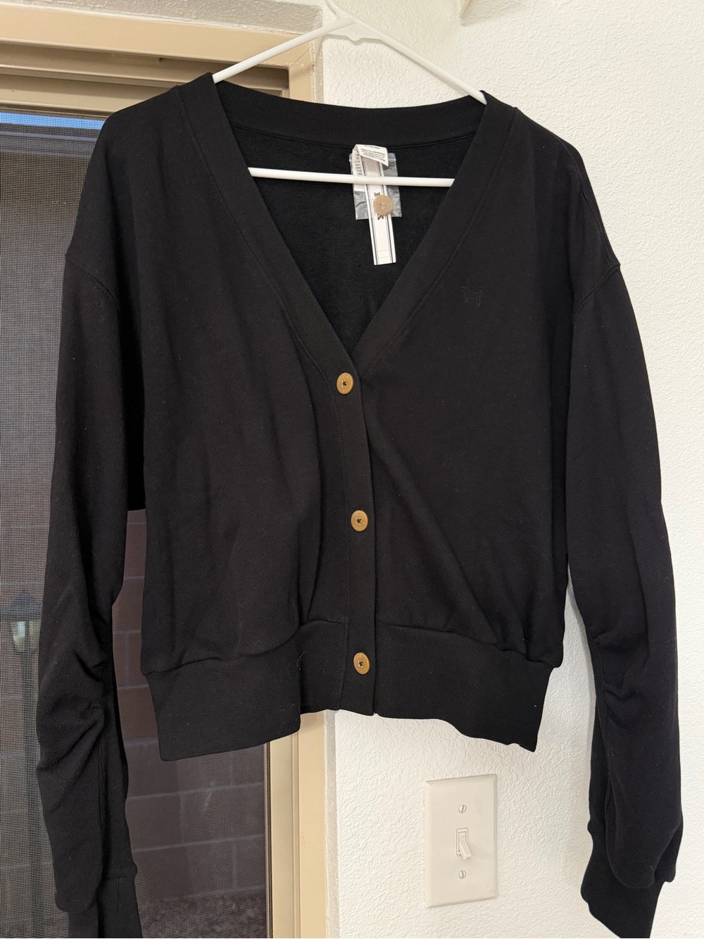 PINK Victoria's Secret Black V-Neck Button Cardigan - Picture 2 of 7